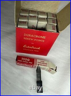 11 with Box Case Esterbrook 1550 Renew Point Firm Extra Fine - NOS Durachrome