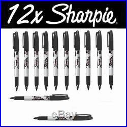 12 Sharpie Black Fine Point Waterproof Permanent Marker Pens Permenent