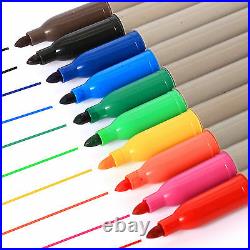 12x PERMANENT MARKER PENS ASSORTED COLOURS FINE POINT TIP Mixed