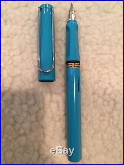 2011 Aquamarine blue LAMY F fine point Fountain Pen Limited Edition RARE No Rsv