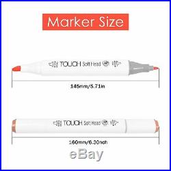 218 Color Alcohol Marker Pen Art Sketch Twin Tips Broad Fine Point Highlighters