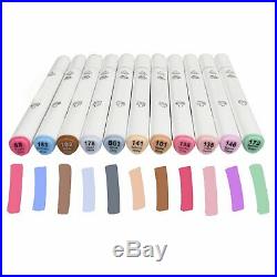 218 Color Set Alcohol Marker Pen Art Drawing Sketch Twin Tips Broad Fine Point