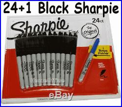 24 + 1 Sharpie Black Fine Point Waterproof Permanent Marker Pens Permenent 25