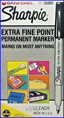 5 PACK SHARPIE EXTRA FINE POINT Black Permanent Marker Pens 35000 NEW No BOX