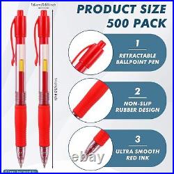 500 Pack Premium Gel Roller Pens Bulk, Fine Point 0.7 mm, Retractable Gel Ink