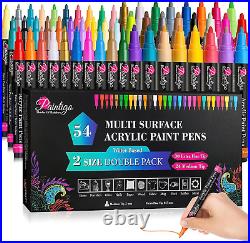 54 Colors Paint Pens Paint Markers, Acrylic Paint Pens for Rock Painting, Canvas