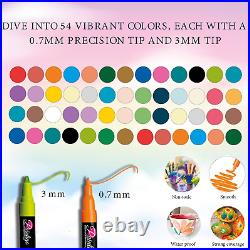 54 Colors Paint Pens Paint Markers, Acrylic Paint Pens for Rock Painting, Canvas