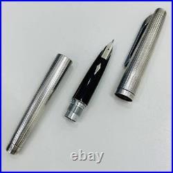 7143 Fountain Pen Pilot Platinum Fine Point Pt Engraved Sterling Silver 92.5 Pre