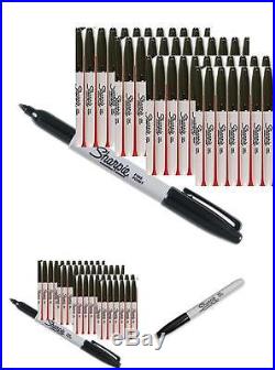 72 Sharpie Permanent Markers Fine Point Black. Original Bulk Lot Pen Count Pack