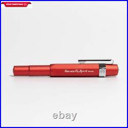 AL Sport Fountain Pen Deep Red, Fine Nib Sport Octagonal Clip Chrome