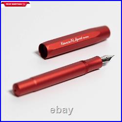 AL Sport Fountain Pen Deep Red, Fine Nib Sport Octagonal Clip Chrome