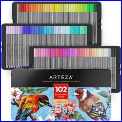 ARTEZA Fineliners Fine Point Pens, Set of 102 Fine TipMarkers with 0.4mm TipsUK