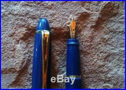AURORA Italy Fountain Pen 14K Dark Blue Body Fine Point