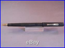 Aikin-Lambert Vintage Black Chased Hard Rubber Pen-Super Flexible fine point