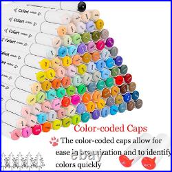 Art Marker Set 100 Colors Artist Dual Tip Sketch Pens Permanent Coloring Drawing