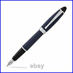 Aurora Ipsilon Satin Fountain Pen Blue Extra Fine Point New in Box B10B-EF