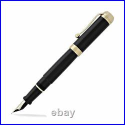 Aurora Talentum Classic Fountain Pen Black With Gold Trim Extra Fine Point NEW