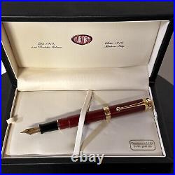 Aurora Talentum Classic Fountain Pen Burgundy With Gold Trim Fine Point D12