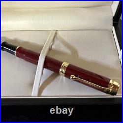 Aurora Talentum Classic Fountain Pen Burgundy With Gold Trim Fine Point D12