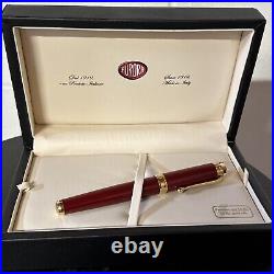 Aurora Talentum Classic Fountain Pen Burgundy With Gold Trim Fine Point D12