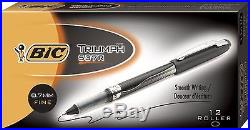 BIC Triumph 537 Roller Pen Fine Point (0.7 mm) Black 12 Pens 12-Count