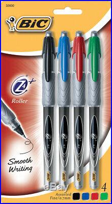 BIC Z4+ Fine Point Roller Pens 4/Pkg-Assorted Colors