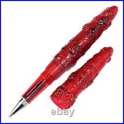 Benu Skulls and Roses Fountain Pen in Red Rose Fine Point NEW in Box