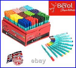 Berol Felt Tip Colouring Pens, Fine Point 0.6mm, Assorted Colours Home or School