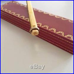 CARTIER BALL POINT PEN Trinity Antique Authentic carved seal Gold Box fine jmp
