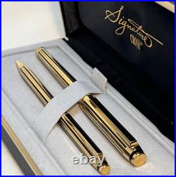 CROSS SIGNATURE BARLEYCORN 22K Electroplate Gold Rollerball Pen & 0.5mm Pencil