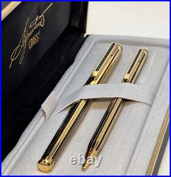 CROSS SIGNATURE BARLEYCORN 22K Electroplate Gold Rollerball Pen & 0.5mm Pencil