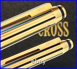 CROSS SIGNATURE BARLEYCORN 22K Electroplate Gold Rollerball Pen & 0.5mm Pencil