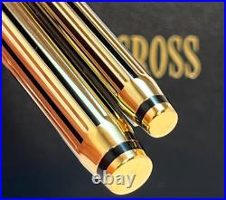 CROSS SIGNATURE BARLEYCORN 22K Electroplate Gold Rollerball Pen & 0.5mm Pencil