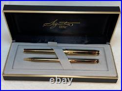 CROSS SIGNATURE BARLEYCORN 22K Electroplate Gold Rollerball Pen & 0.5mm Pencil