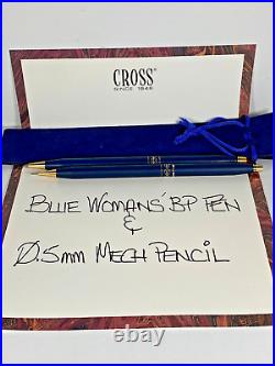 CROSS WOMEN'S BLUE & GOLD BALLPOINT PEN & 0.5mm MECHANICAL PENCIL #244105