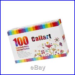 Caliart Fineliner Pens 100 Colors Fine line Drawing Pen Set 0.38mm Fine Point