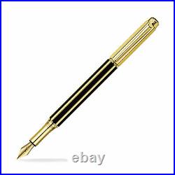 Caran D'ache Varius Fountain Pen Chinablack and Gold Fine Point NEW in box