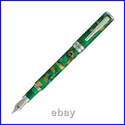 Conklin Stylograph Mosaic Fountain Pen in Green/Brown Fine Point NEW in Box