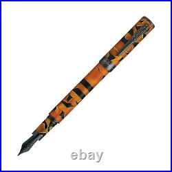 Conklin Stylograph Mosaic Fountain Pen in Orange/Black Extra Fine Point NEW