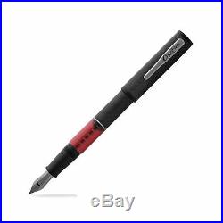 Conklin Word Gauge Fountain Pen Carbon Stealth with Red Window Fine Point
