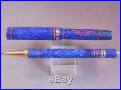 Conklin blue Ring Top fountain pen & pencil Set-flexible fine point-working