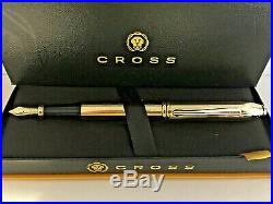 Cross Townsend 18k Gold Filled Fountain Pen Fine Point 18k Solid Gold Nib #776-m