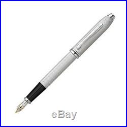 Cross Townsend Fountain Pen Fine Point Brushed Platinum Plated AT0046B-29FD