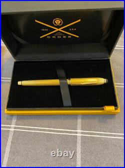 Cross Townsend Fountain Pen Fine Point Stylus Brushed 23K Gold Plated
