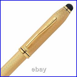 Cross Townsend Fountain Pen Fine Point Stylus Brushed 23K Gold Plated