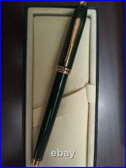 Cross Townsend Green Marble Fountain Pen 18k Gold Nib Fine point