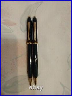 Cross Townsend Marble Green Metal Ball Point Pen And 0.5 MM Pencil Made In USA