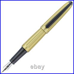 Diplomat Aero Champagne Fountain Pen, Stainless Steel Nib, Made in Germany