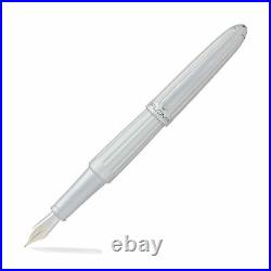 Diplomat Aero Fountain Pen Matte Silver 14K Extra Fine Point D40303011 New