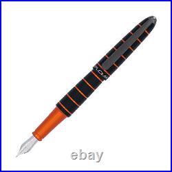 Diplomat Elox Fountain Pen in Ring Black/Orange Extra Fine Point NEW in Box